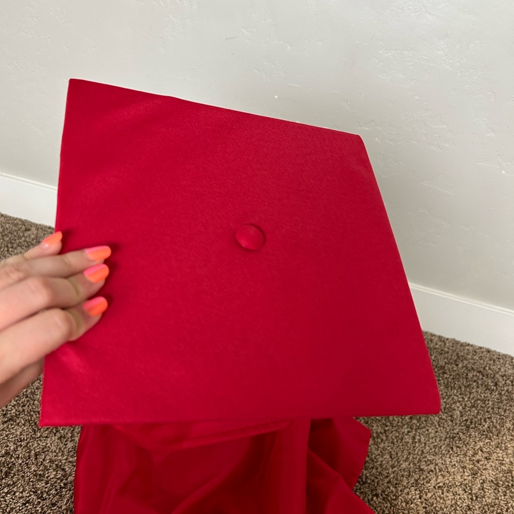 Red Graduation Cap + Gown! - Picture 4 of 4